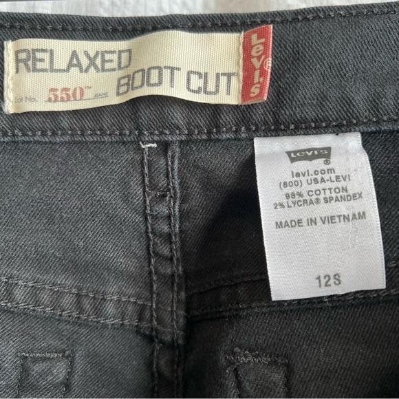Levi's Black 550 Relaxed Bootcut Jeans 12S EUC - Picture 3 of 5